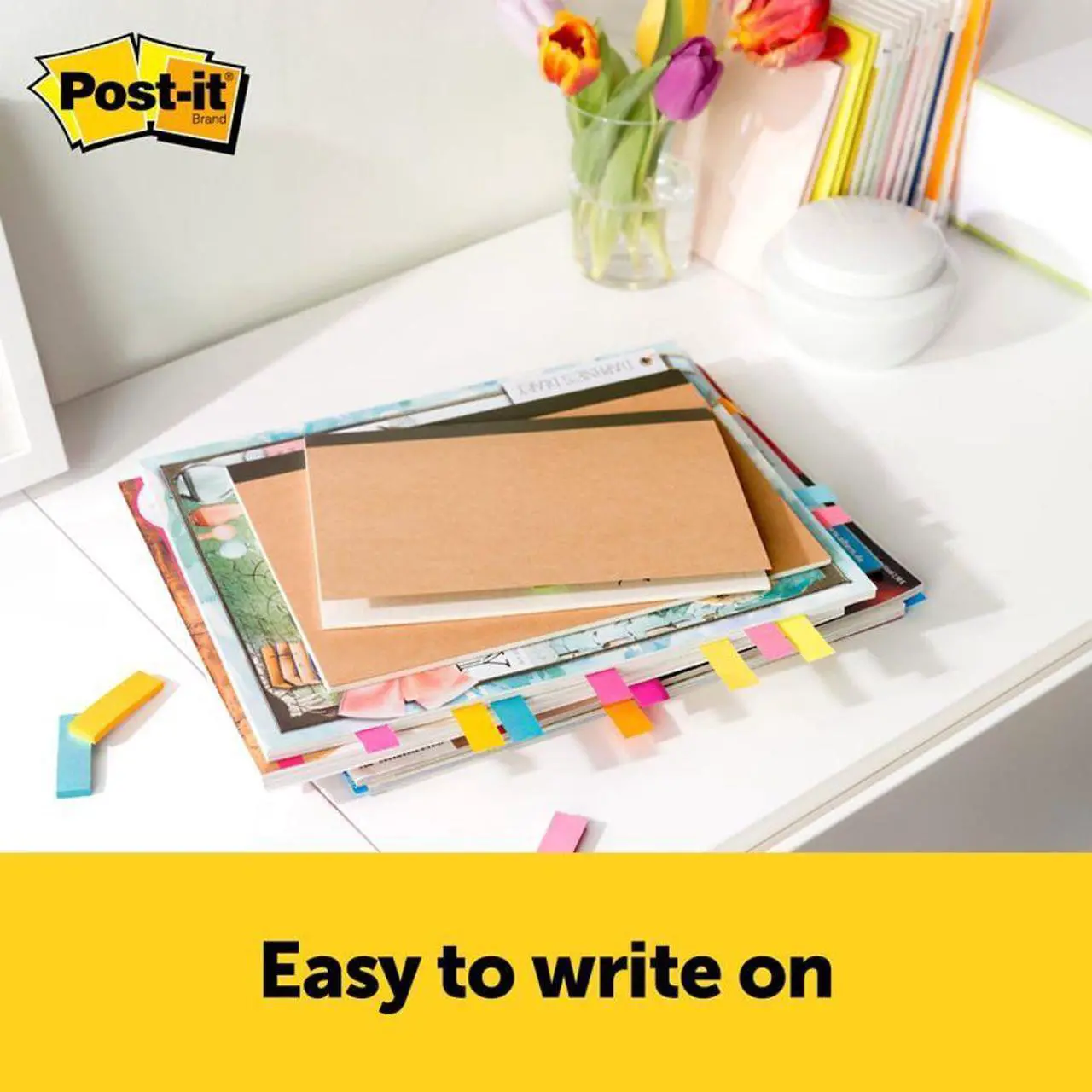 Alt view image 5 of 20 - Post-it Page Flag Markers Assorted Brights 100 Strips/Pad 5 Pads/Pack 6705AN