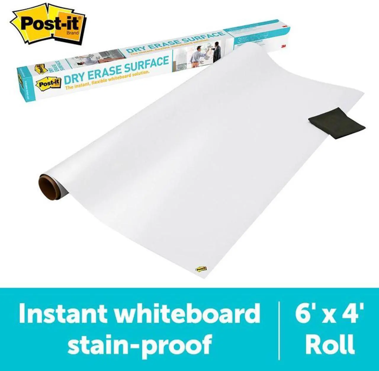 Alt view image 6 of 20 - Post-it Dry DEF6X4 - Erase Film with Adhesive Backing, 72 x 48, White