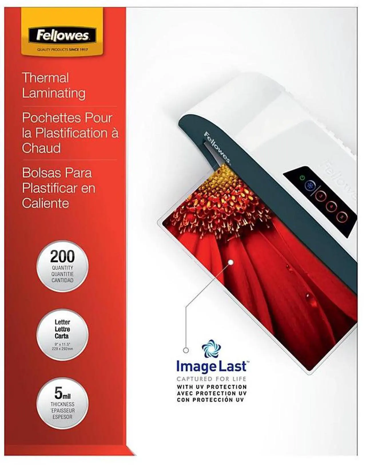 Alt view image 4 of 20 - Fellowes Laminating Pouches 5mil Ltr 200/PK Clear 5245301