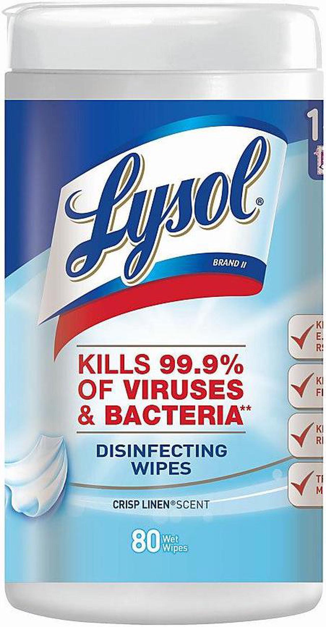 Alt view image 5 of 13 - LYSOL Brand Disinfecting Wipes Crisp Linen Scent 7 x 8 80/Canister 6 Canister/Carton 89346CT
