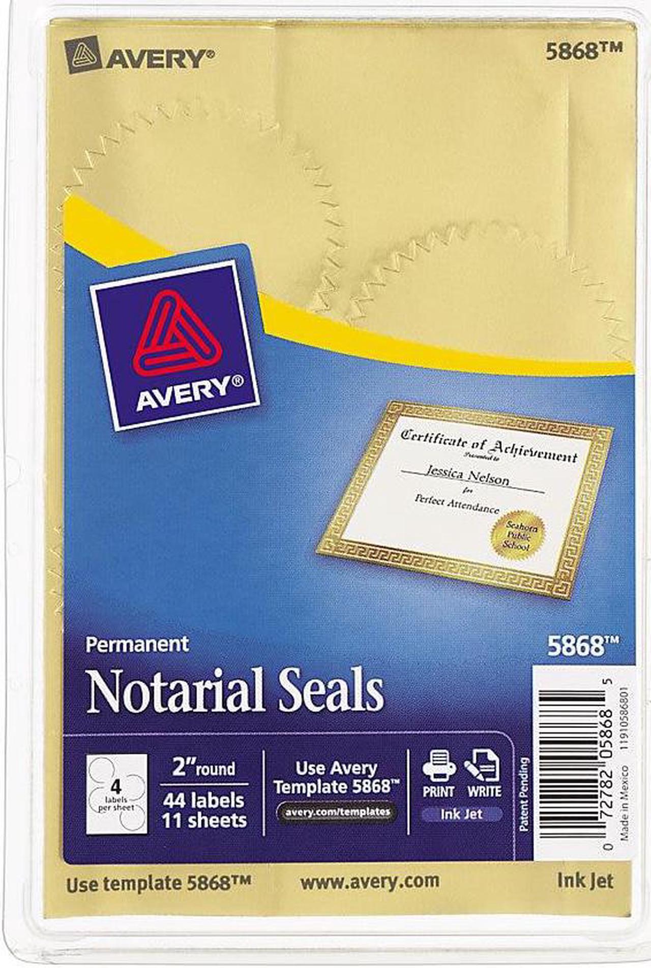 Alt view image 2 of 11 - Avery Printable Gold Foil Seals 2" dia 44/Pack 05868