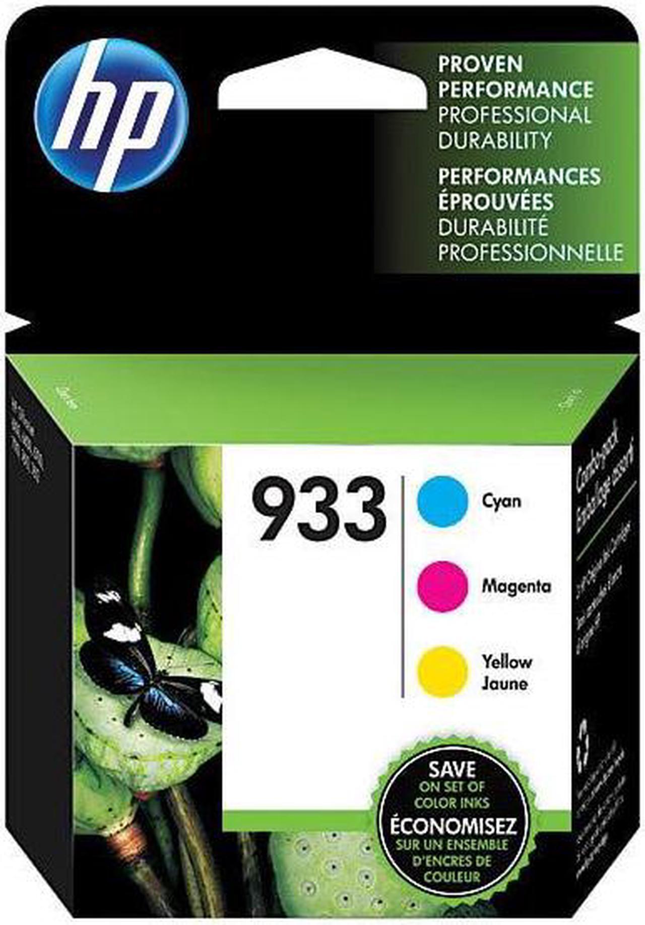 Alt view image 2 of 18 - HP 933 3-pack Cyan/Magenta/Yellow Original Ink Cartridges, Per cartridge: ~330