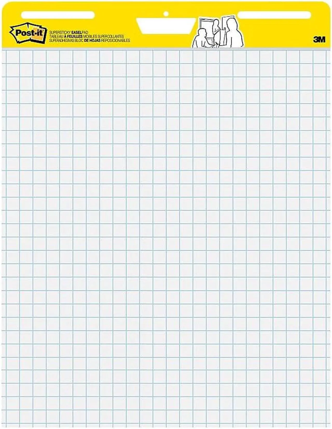 Main image of Post-it® Super Sticky Easel Pad, With 1" Grid Lines, 25" x 30", White, Pad Of 30 Sheets