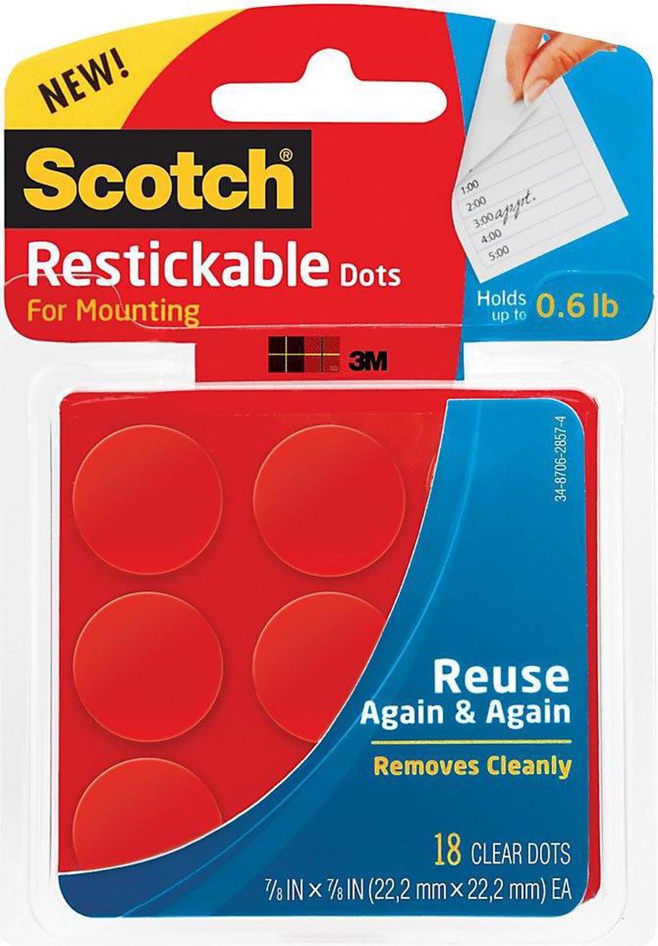 Alt view image 6 of 17 - Scotch Restickable Dots 7/8" 18/Pkg-Clear