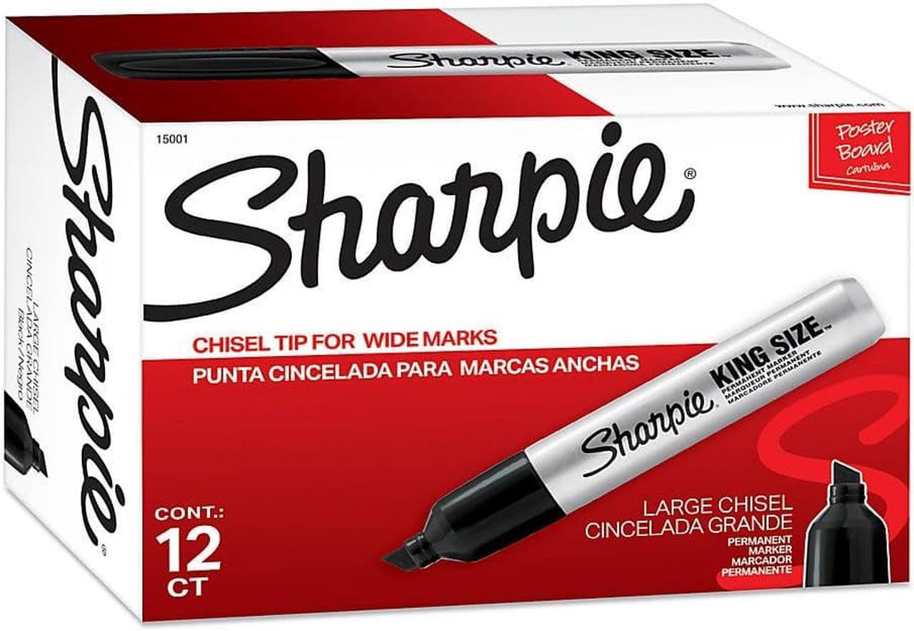 Alt view image 5 of 19 - Sharpie King Size Permanent Marker Chisel Tip Black Dozen (15001A)