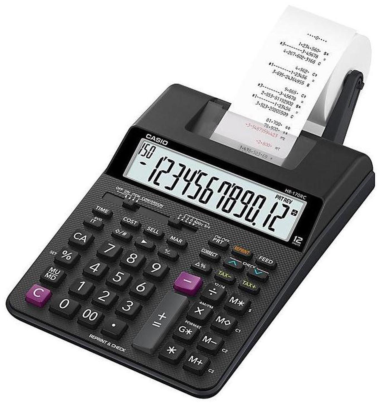 Alt view image 2 of 13 - Casio Printing Calculator 6-1/2"Wx11-5/8"Lx2-9/16"H Black HR170RC