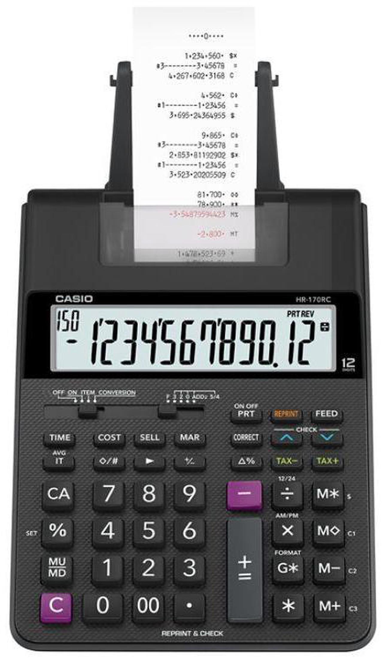 Alt view image 3 of 13 - Casio Printing Calculator 6-1/2"Wx11-5/8"Lx2-9/16"H Black HR170RC