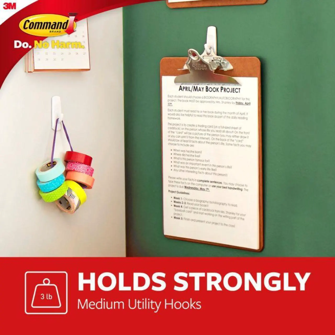 Alt view image 3 of 6 - 3M™ Command™ Mega Pack Utility Hooks, Medium, White, Pack Of 20 Hooks