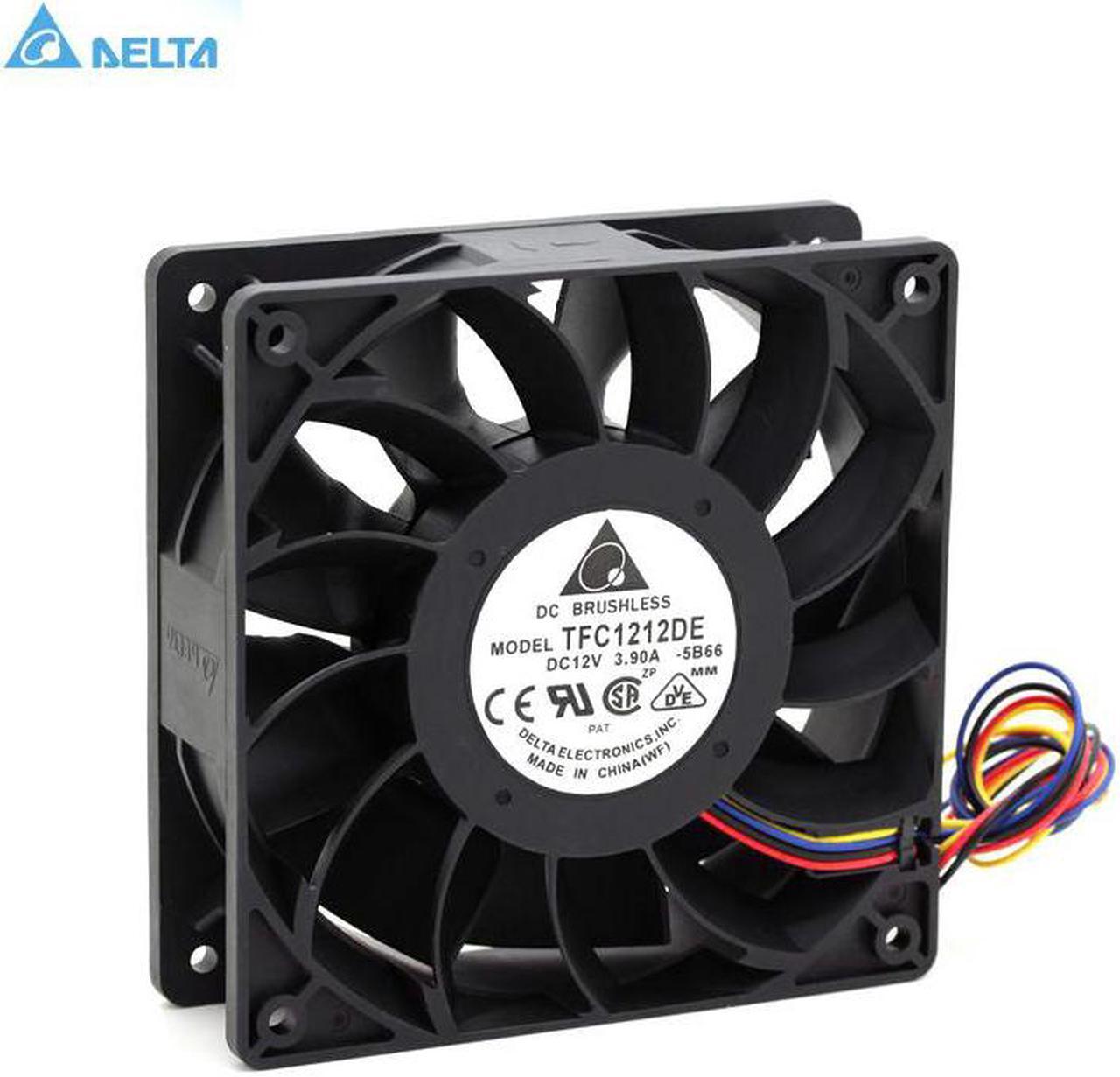 TFC1212DE for delta 120mm DC 12V 5200RPM 252CFM For Bitcoin Miner Powerful Server Case AXIAL Cooling Fan