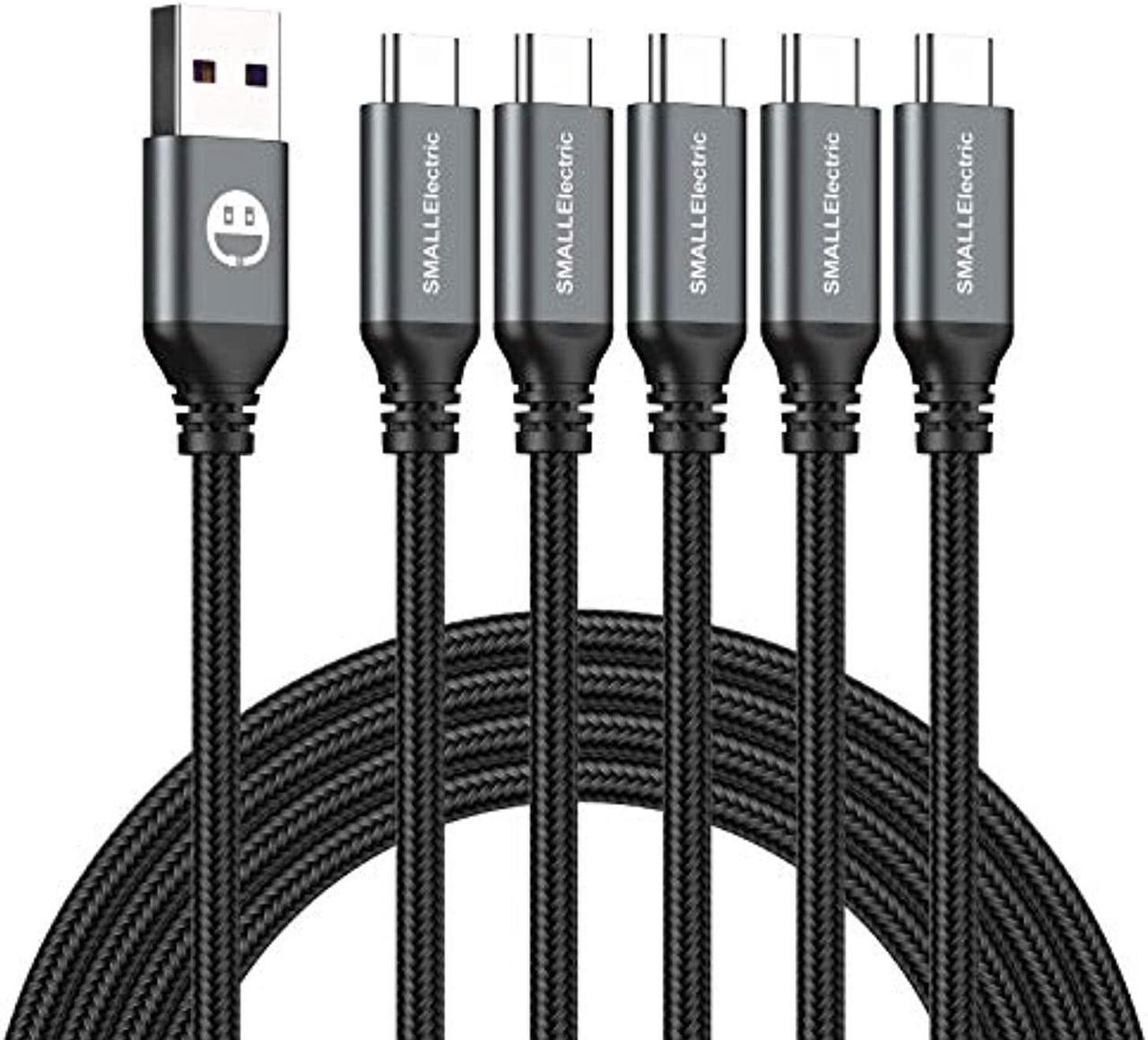 usb type-c cable 5pack 6ft fast charging 3a rapid charger quick cord, type c to a cable 6 foot compatible galaxy s10 s9 s8 plus