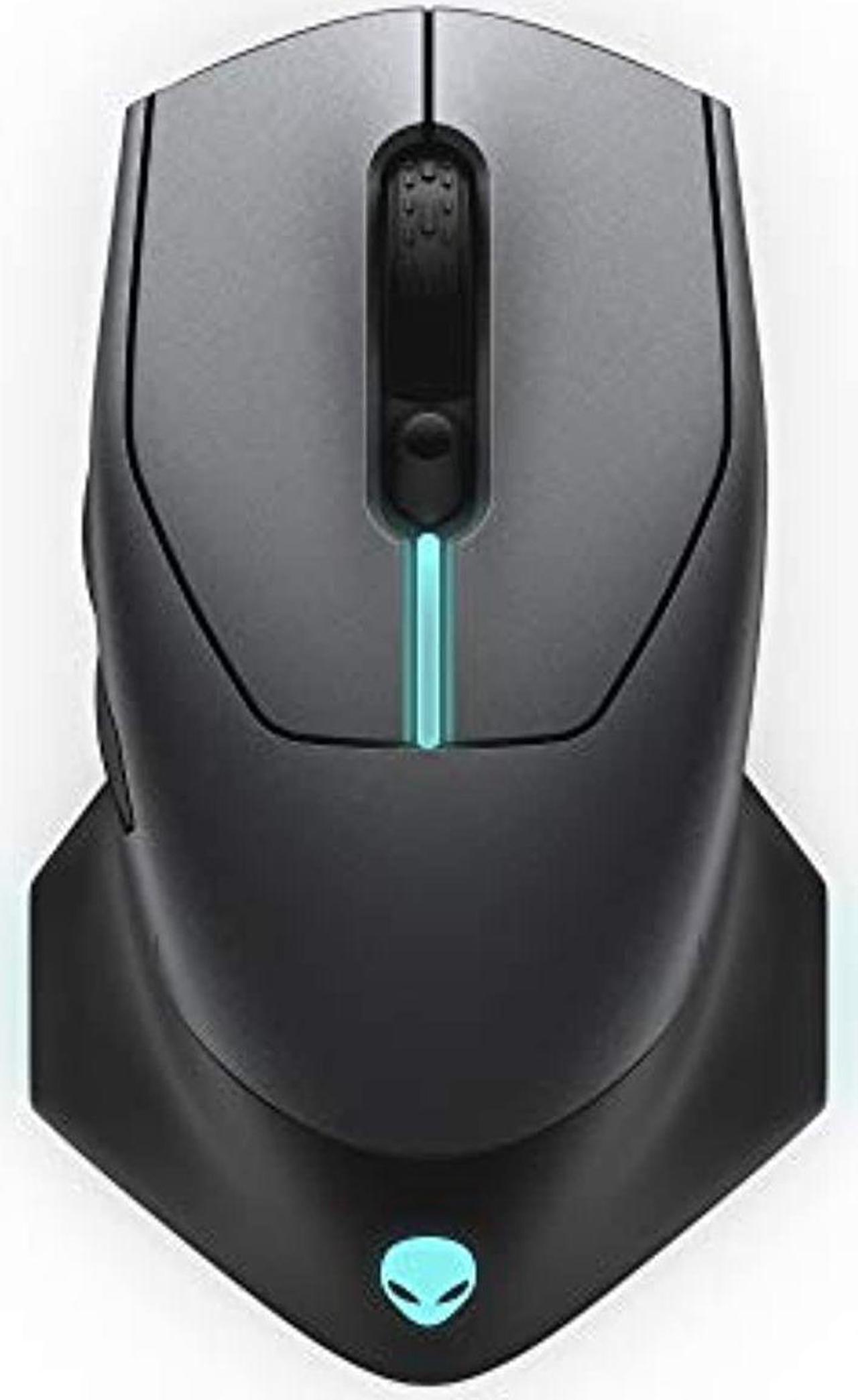 alienware wired/wireless gaming mouse aw610m: 16000 dpi optical sensor - 350 hour rechargeable battery life - 7 buttons - 3-zon