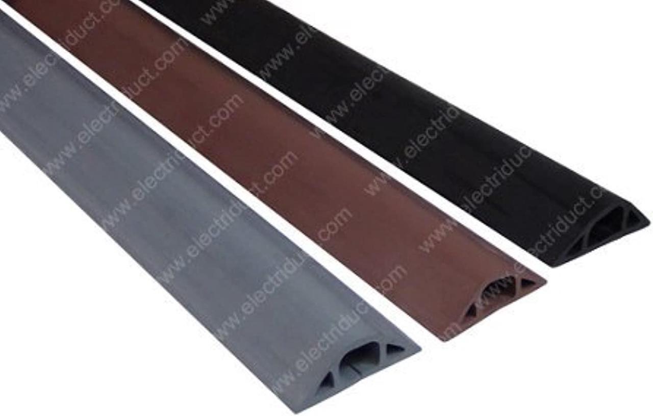 Main image of electriduct d-22 rubber duct cord cover 1x5/8 inch channel flexible wire protector - 5 feet (black)