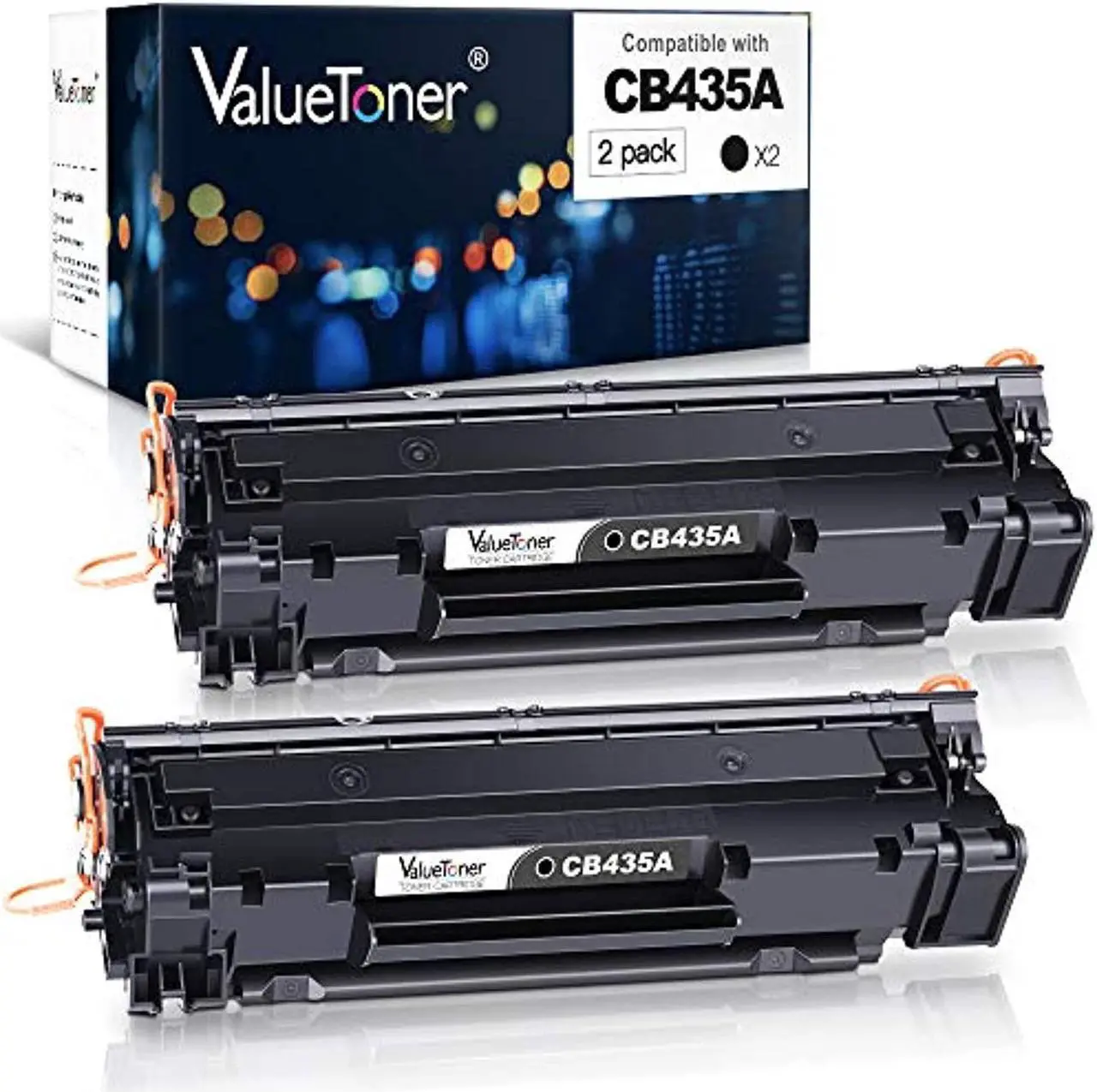 Main image of valuetoner compatible toner cartridge replacement for hp 35a cb435a for laserjet p1006, p1009, p1002, p1003, p1004, p1005 laser