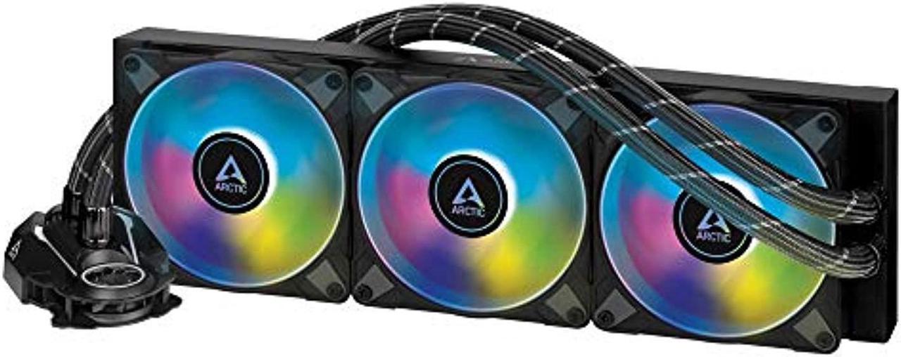 arctic liquid freezer ii 360 a-rgb - multi-compatible all-in-one cpu aio water cooler with a-rgb, compatible with intel & amd, efficient pwm-controlled pump, fan speed: 200-1800 rp