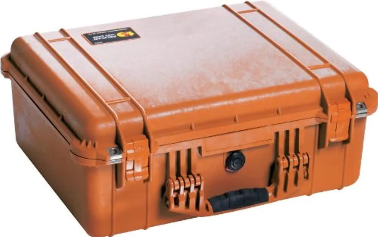 Main image of pelican 1550 camera case with foam (orange)
