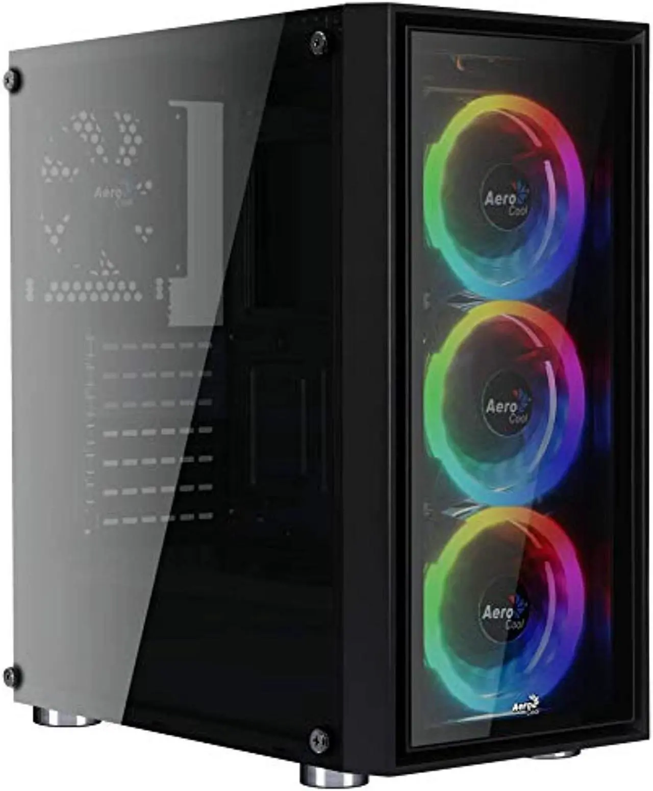 Alt view image 7 of 8 - AeroCool Quartz-REVO RGB ready Tempered Glass Mid Tower case