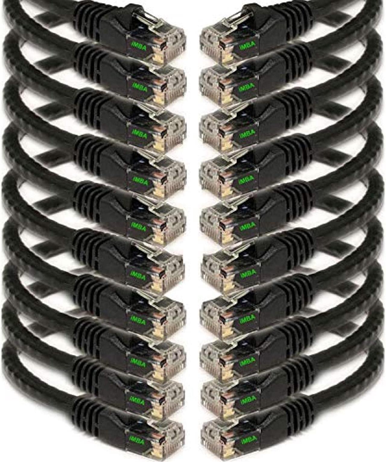Alt view image 4 of 4 - imbaprice 10 pack black 1/2 feet 0.5ft / 6 inch molded utp cat6 ethernet network patch cable rj45 m/m