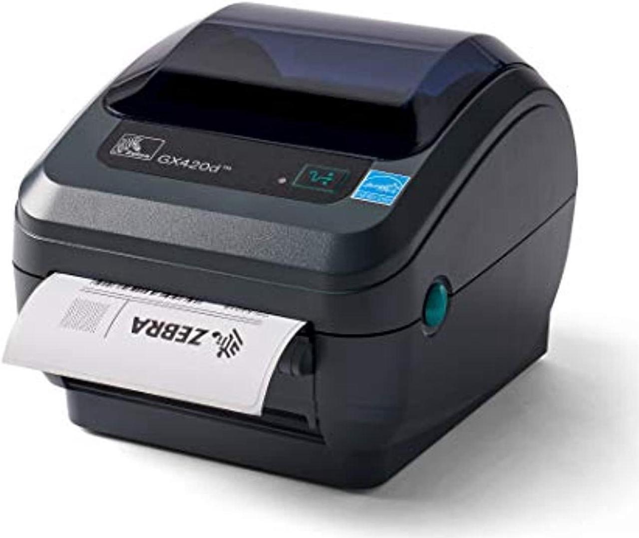 zebra gx420d direct thermal desktop printer print width of 4 in usb serial and parallel port connectivity includes peeler gx42-202511-000