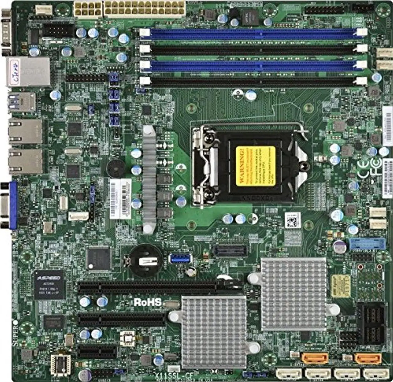 Alt view image 7 of 8 - SUPERMICRO X11SSL-CF-O Supermicro X11SSL-CF-O LGA1151 Intel C232 DDR4 SATA3 and SAS3 and USB3.0 V and 2GbE MicroATX Motherboard