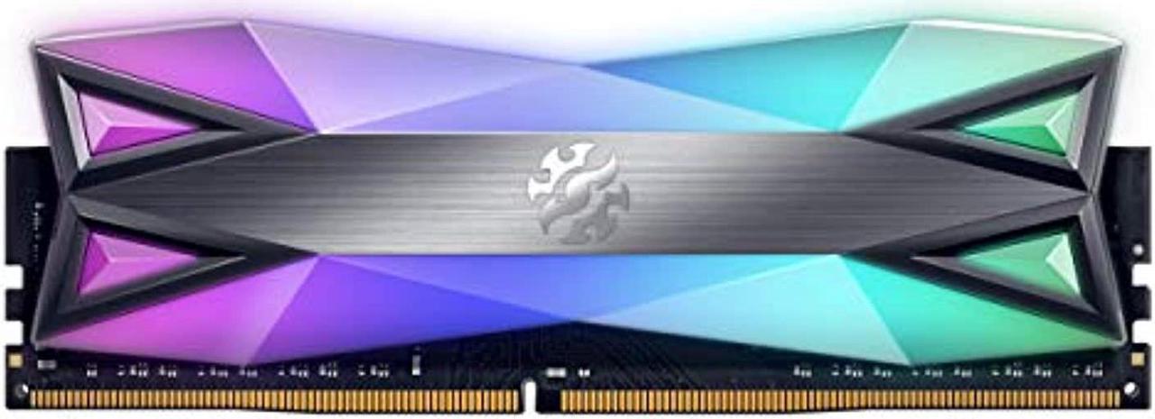 xpg ddr4 d60g rgb 32gb (2x16gb) 3600mhz pc4-28800 cl18-22-22 u-dimm desktop memory kit, grey (ax4u360016g18i-dt60)