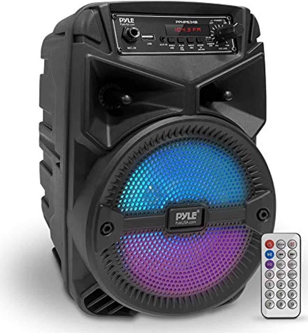 Main image of portable bluetooth pa speaker system - 240w rechargeable outdoor bluetooth speaker portable pa system w/ 6.5? subwoofer 1? tweeter, microphone in, party lights, mp3/usb, radio, remote - pyle pphp634b