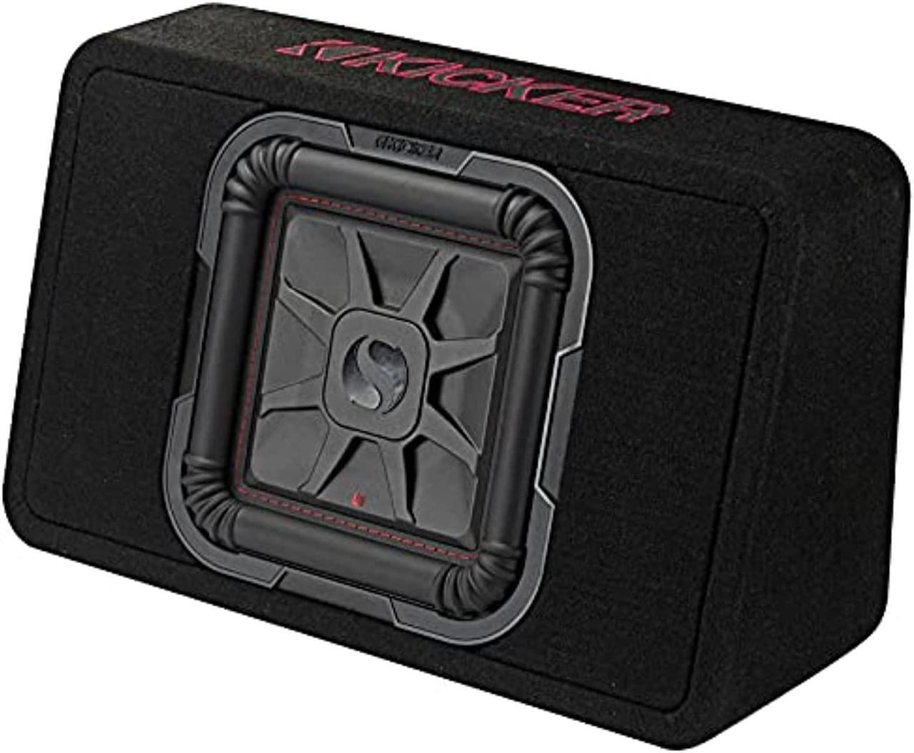 Main image of kicker 46tl7t102 10 inch 2 ohm 500 watt rms power and 1000 watts peak power single car audio thin profile subwoofer enclosure, black