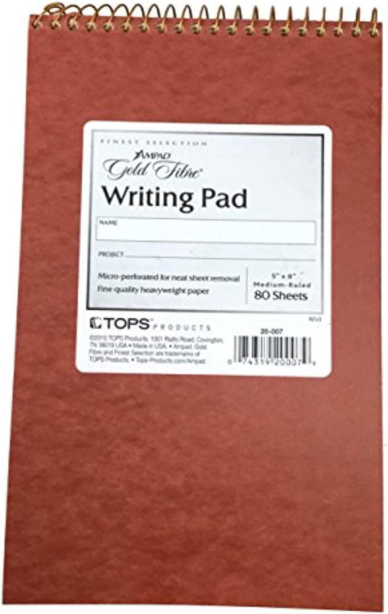 Alt view image 5 of 10 - Ampad Gold Fibre Retro Wirebound Writing Pad College/Medium 5 x 8 Ivory 80 Sheets 20007
