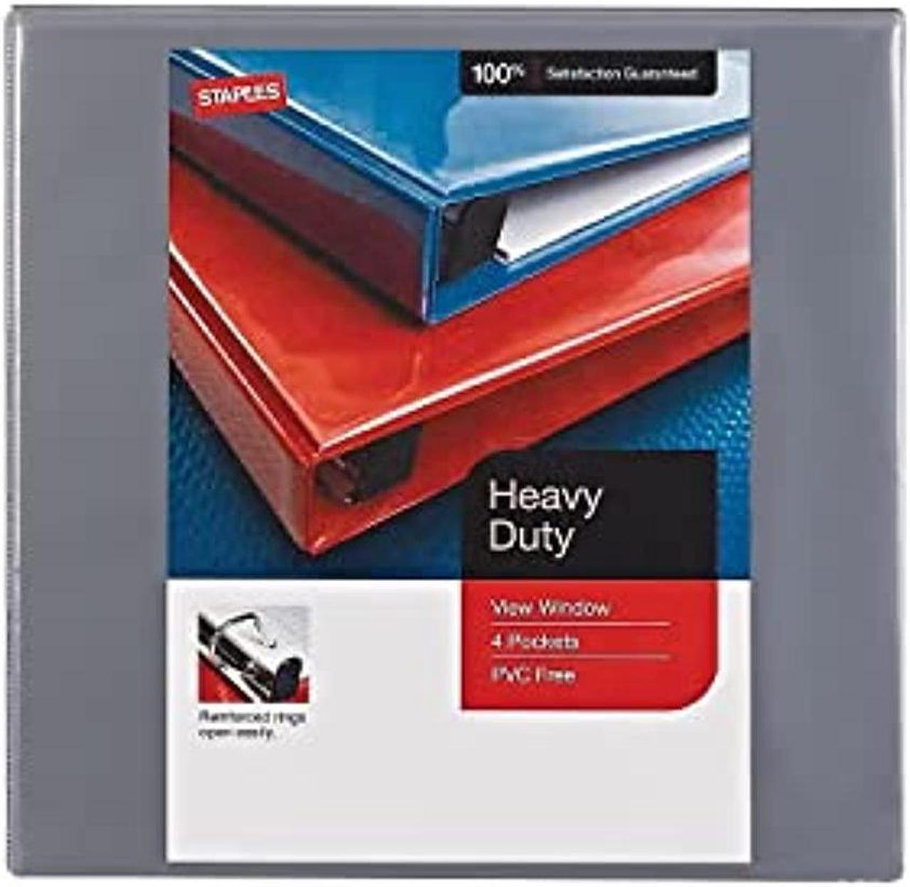 Alt view image 5 of 7 - Staples Heavy-Duty 3-Inch D 3-Ring View Binder Gray (26368) 976043