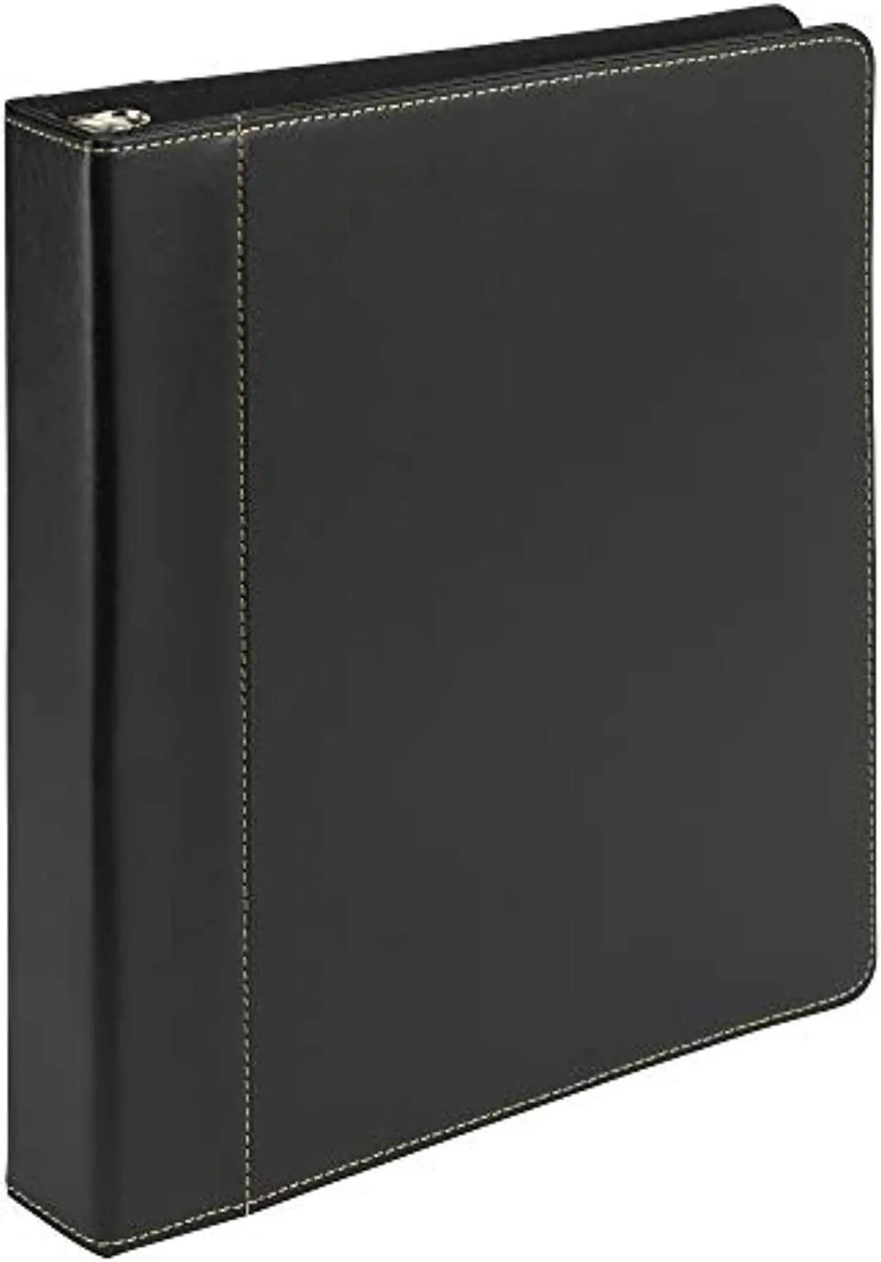 Alt view image 4 of 4 - Samsill 1" Contrast Stitch Leather 3 Ring Binder, Portfolio Organizer, 3 Ring Binder, (8.5 x 11), Holds 200 Sheets, Black