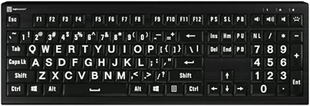 Main image of logickeyboard largeprint white-on-black compatible with win 7-11- astra 2 backlit keyboard # lkb-lpwb-a2pc-us
