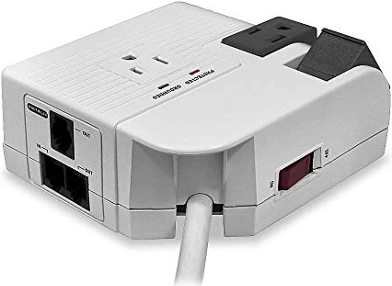 Alt view image 4 of 4 - Corner Surge Unit, USB,1080 Joules,3 Outlets,6' Cord,White CCS28954
