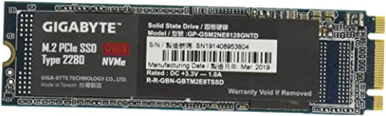 Alt view image 6 of 6 - Gigabyte GP-GSM2NE8256GNTD SSD 256GB M.2 PCIe x2 NVMe Internal Solid State Drive