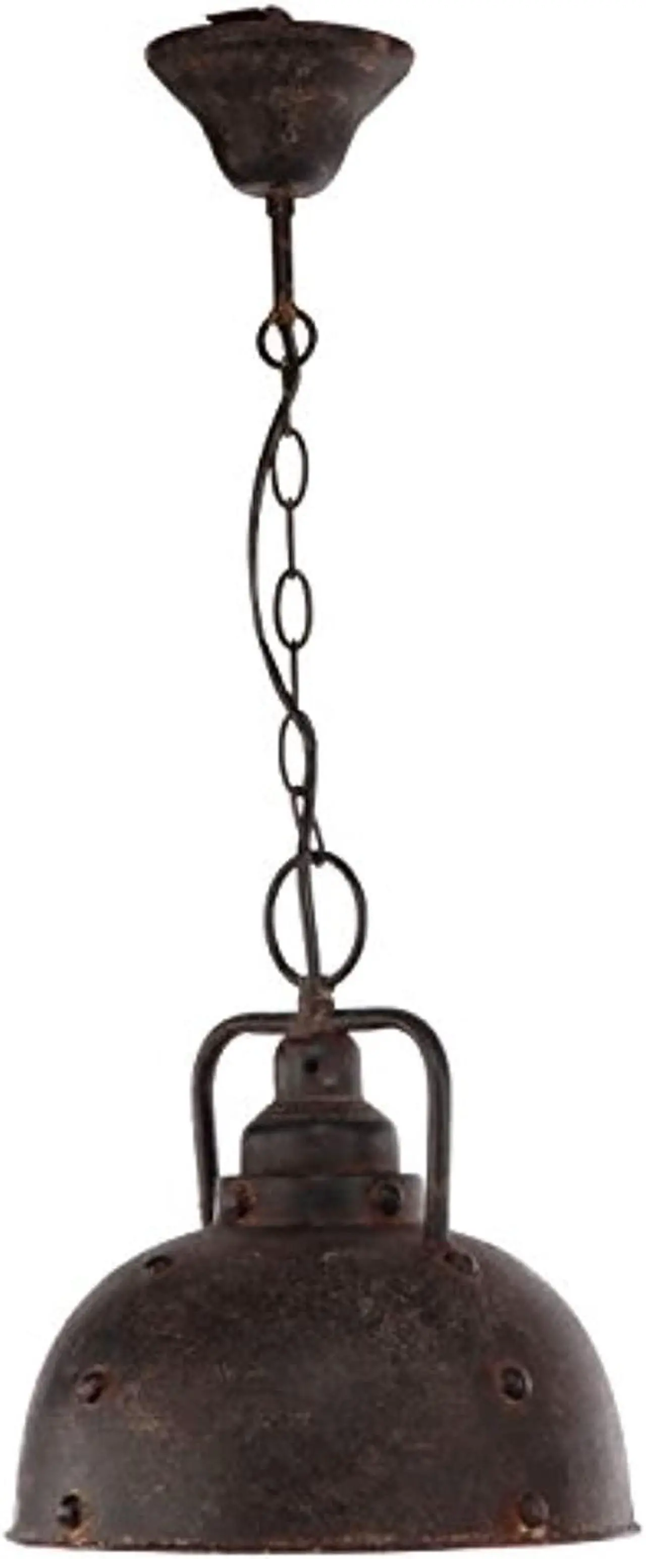Alt view image 5 of 5 - Rustic Farmhouse Industrial Dome Pendant Light Fixture with 84-Inch Chain and Antique Metal Shade: Stylish Lighting for Kitchen Islands and Dining Areas