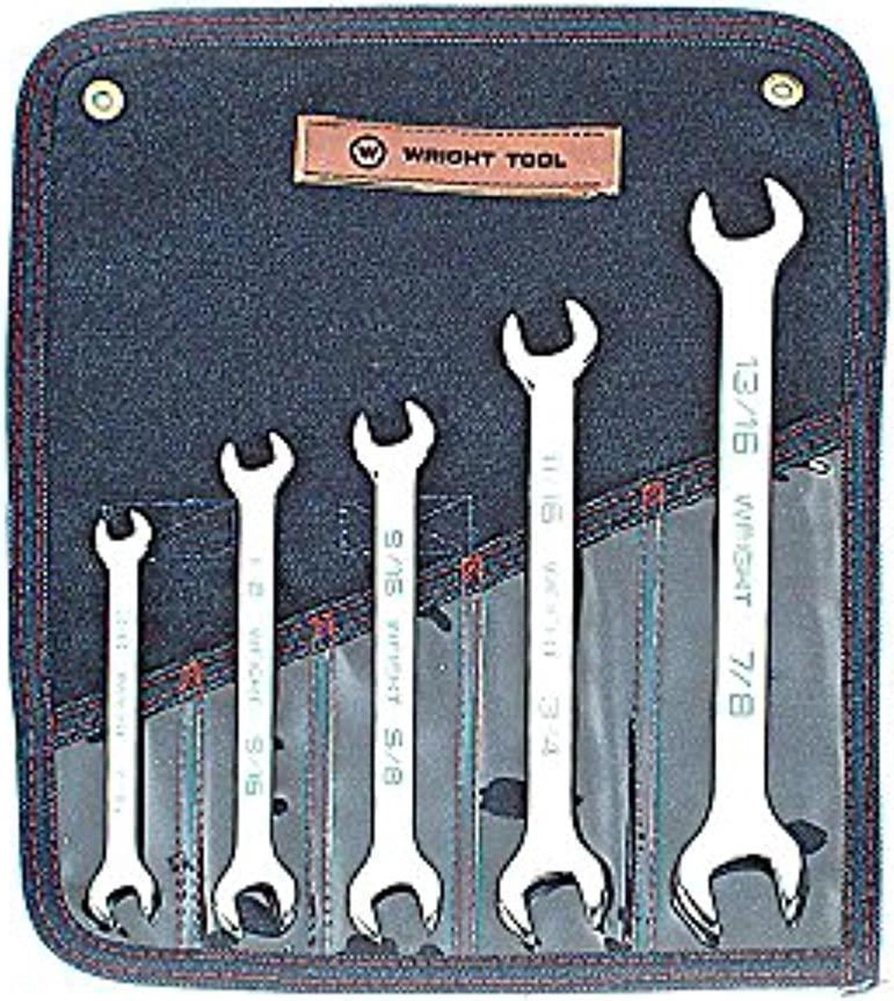 wright tool 735 open end wrenches, 3/8" - 7/8" (5-piece)