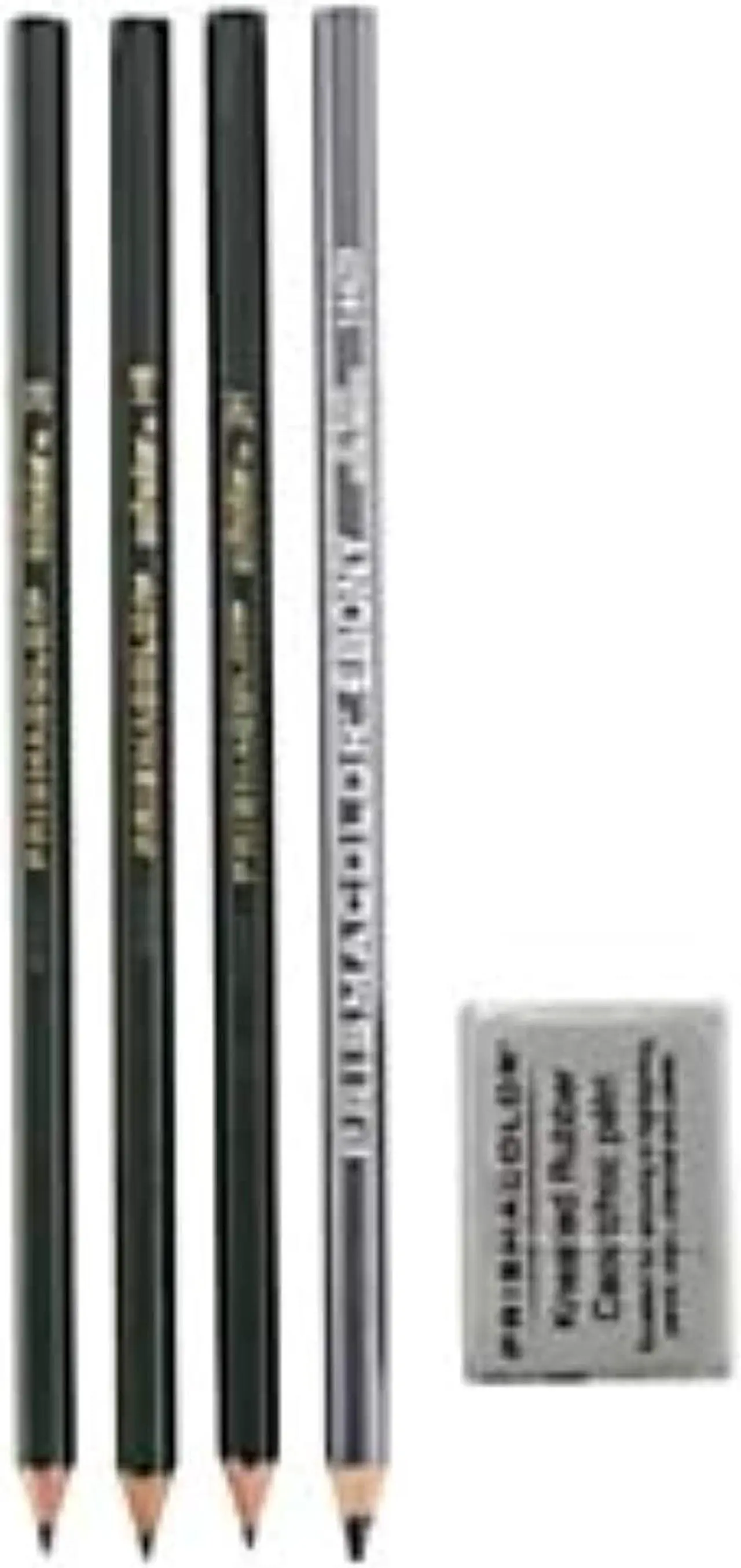 Alt view image 11 of 11 - Prismacolor Scholar Graphite Pencil Set, 4B, 2B, HB, 2H Pencils, Kneaded Eraser