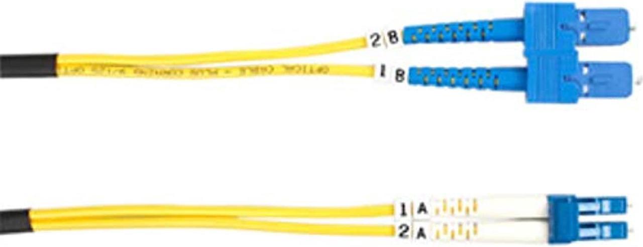 Alt view image 5 of 8 - Black Box FOSM-002M-SCLC OS2 9-Micron Single-Mode Fiber Optic Patch Cable - OFNR PVC, LC-SC, Yellow, 2m (6.5 ft.)