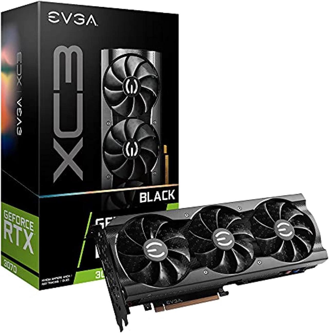 Main image of evga geforce rtx 3070 xc3 8gb gddr6 black gaming graphics card