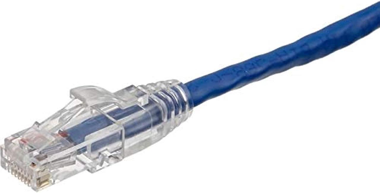 AXIOM 8FT CAT6 550MHZ PATCH CABLE CLEAR-SNAGLESS UNIVERSAL BOOT (BLUE)