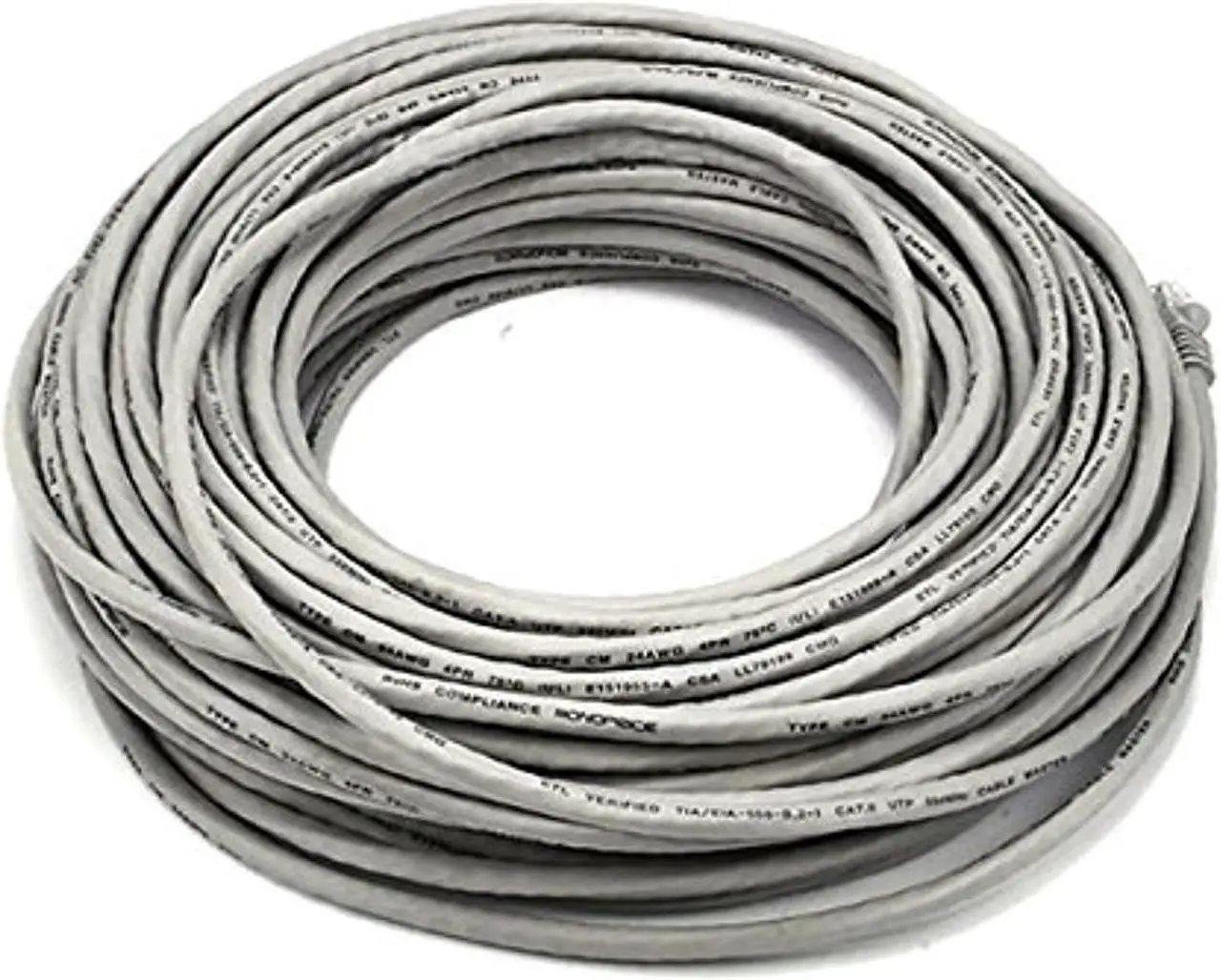 Alt view image 16 of 18 - Monoprice Cat5e Ethernet Patch Cable - 100 Feet - Gray | Network Internet Cord - RJ45, Stranded, 350Mhz, UTP, Pure Bare Copper Wire, 24AWG
