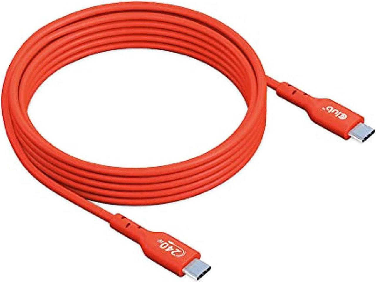 Main image of club 3d usb2 type-c bi-directional usb-if certified cable, data 480mb, pd 240w(48v/5a) epr m/m 2m/6.56ft cac-1573
