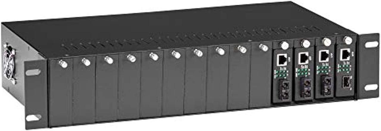 Alt view image 7 of 8 - Black Box LHGC-RACK Copper to Fiber Media Converter Chassis - 2U 14-Slot