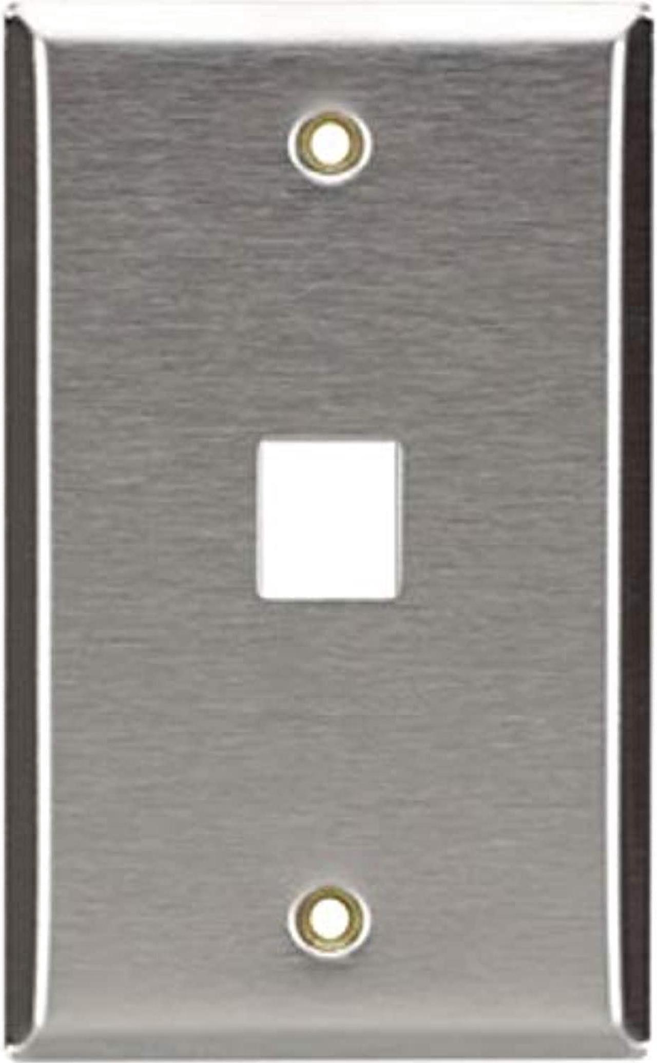Alt view image 6 of 7 - Black Box Keystone Wallplate - Stainless Steel Single-Gang 1-Port