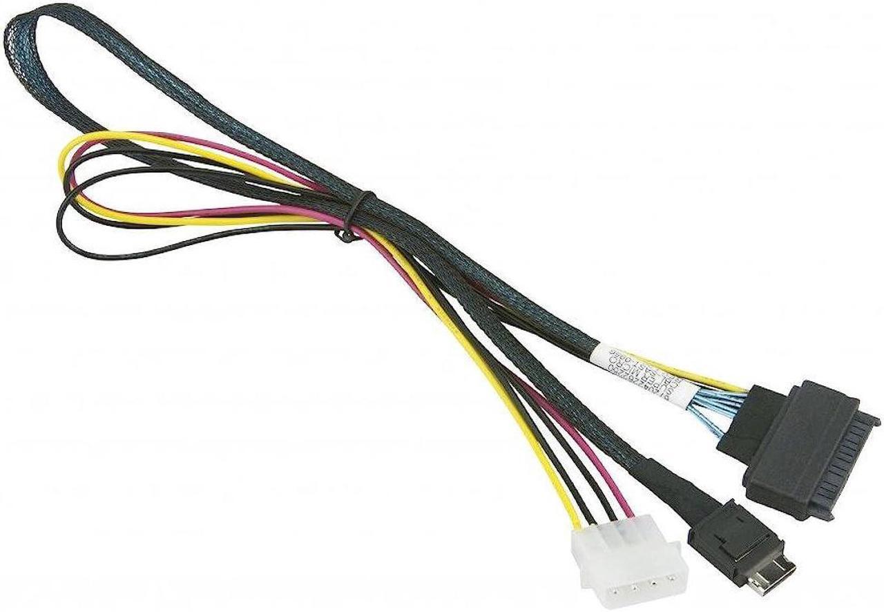 Alt view image 10 of 10 - Supermicro Cable CBL-SAST-0956 55cm OCuLink to PCIE SFF-8639 U.2 with Power Cable Bare