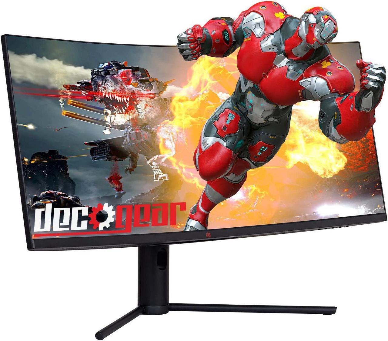 Alt view image 8 of 8 - deco gear 34" 3440x1440 21:9 ultrawide curved monitor, 144hz, hdr10, 4000:1 contrast ratio, 99% srgb, 16.7 million colors, adaptive sync, blue light reduction