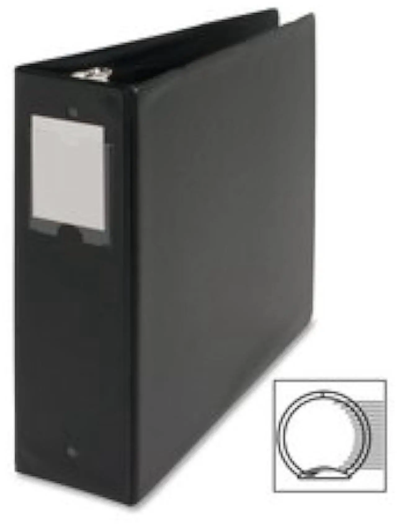 Alt view image 5 of 5 - Business Source Round Ring Binder w/Label Holder 3" Cap. 11"x8-1/2" BK 28562