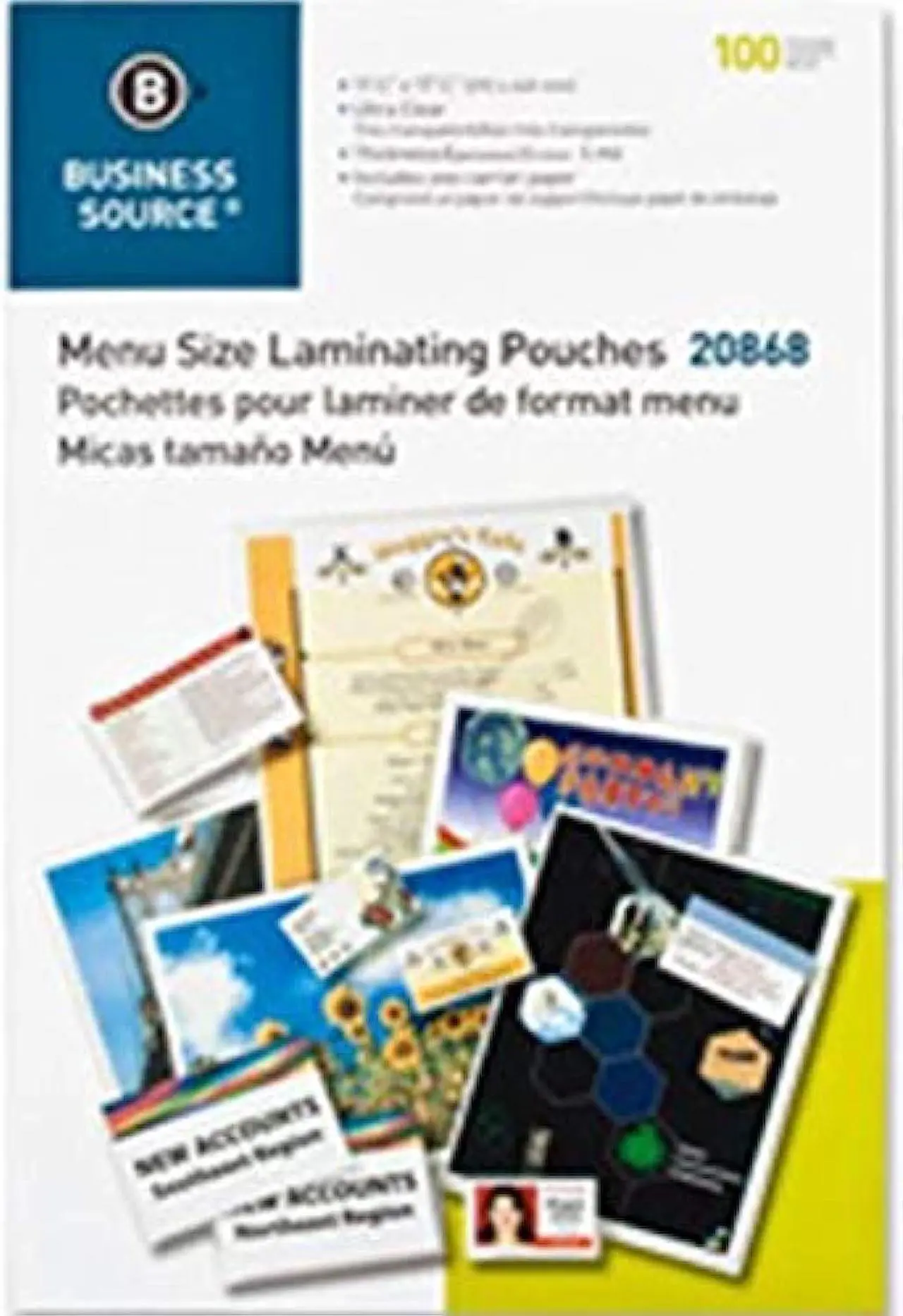 Alt view image 6 of 6 - Business Source Laminating Pouch Menu 11-1/2"x17-1/2" 5Mil 100/BX Clear 20868
