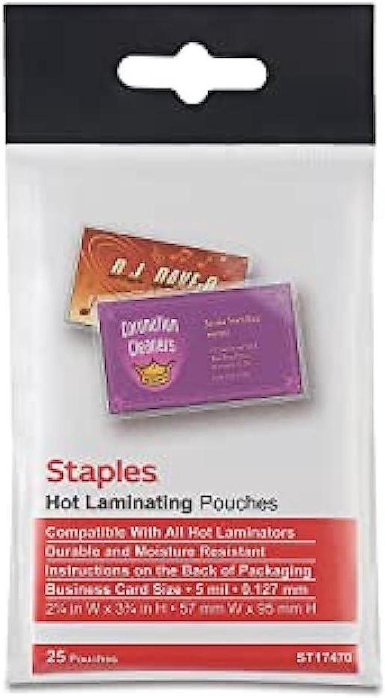 Alt view image 6 of 6 - Staples 5 mil Index Card Size Thermal Laminating Pouches 25 pack 17471