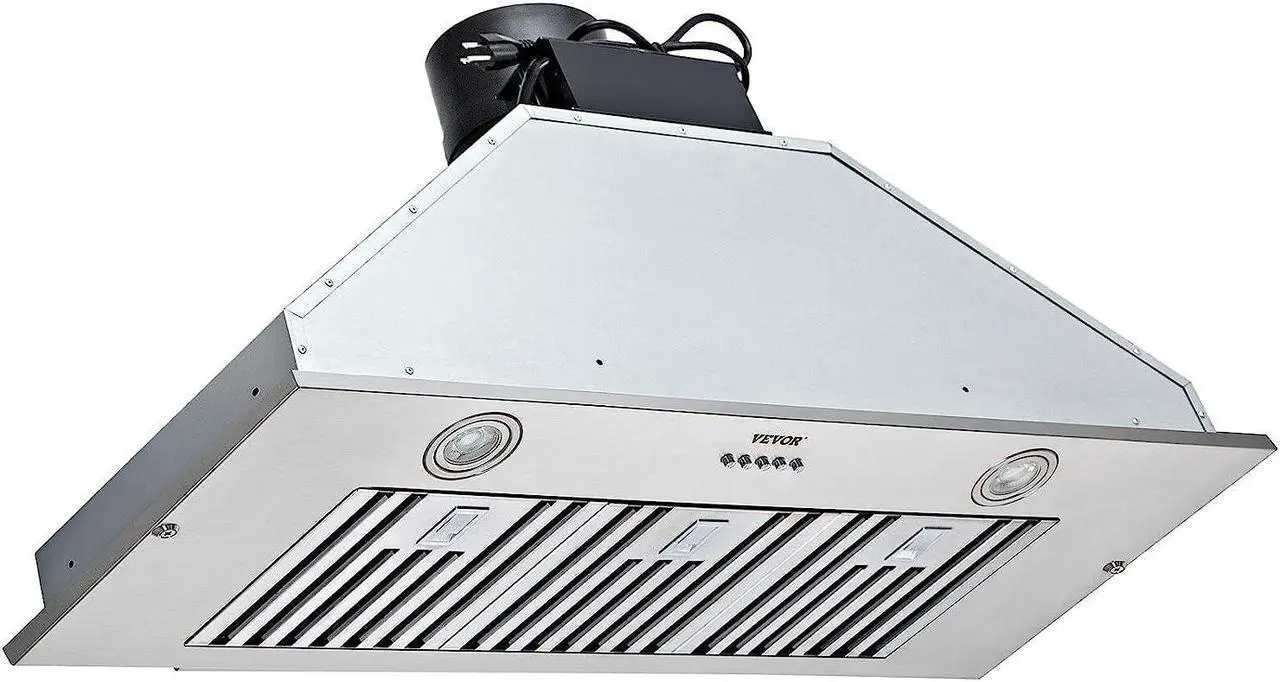 Alt view image 2 of 9 - VEVOR Insert Range Hood, 800CFM 3-Speed, 36 Inch Stainless Steel Built-in Kitchen Vent with Push Button Control LED Lights Baffle Filters, Ducted/Ductless Convertible, ETL Listed