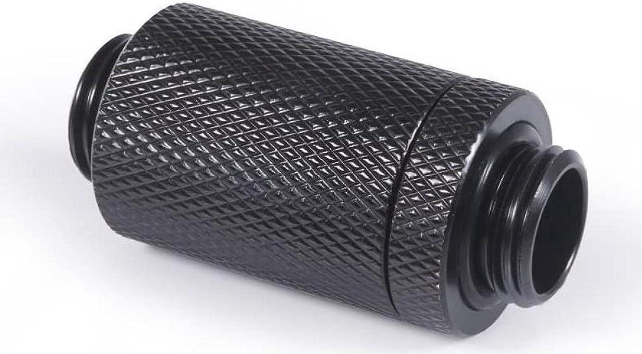 alphacool es male to male g1/4" d-plug fitting, 31.5mm, deep black