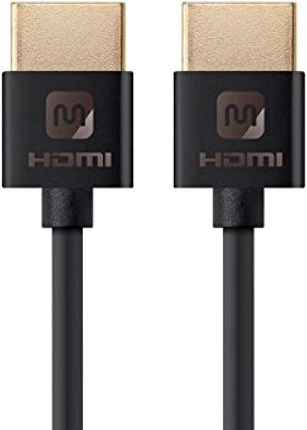 Monoprice HDMI High Speed Cable - 3 Feet - Black, 4K@60Hz, HDR, 18Gbps, 36AWG, YUV 4:4:4 - Ultra Slim Series